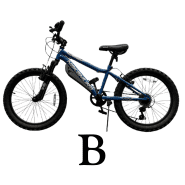 A dark blue children's bike.