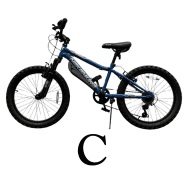 A dark blue children's bike.