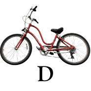 A lightweight, peach coloured bike.