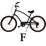 A dark navy, lightweight bike.