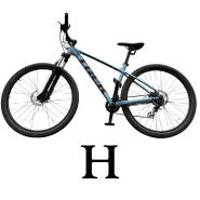 A light blue mountain bike.