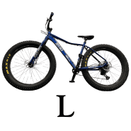 A rugged terrain bike with oversized tires.